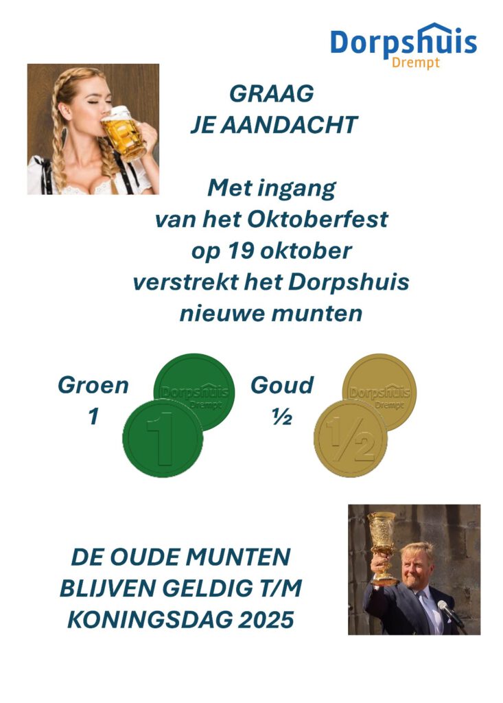 Lees meer over het artikel Met ingang van 19 oktober nieuwe munten!