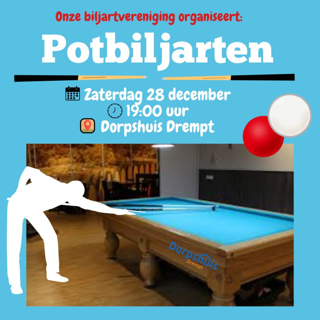 Lees meer over het artikel Potbiljarten op zaterdag 28 december