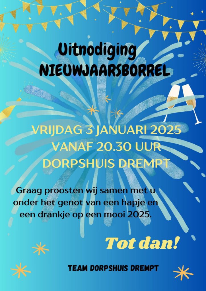 Lees meer over het artikel Uitnodiging voor de Nieuwjaarsborrel op 3 januari