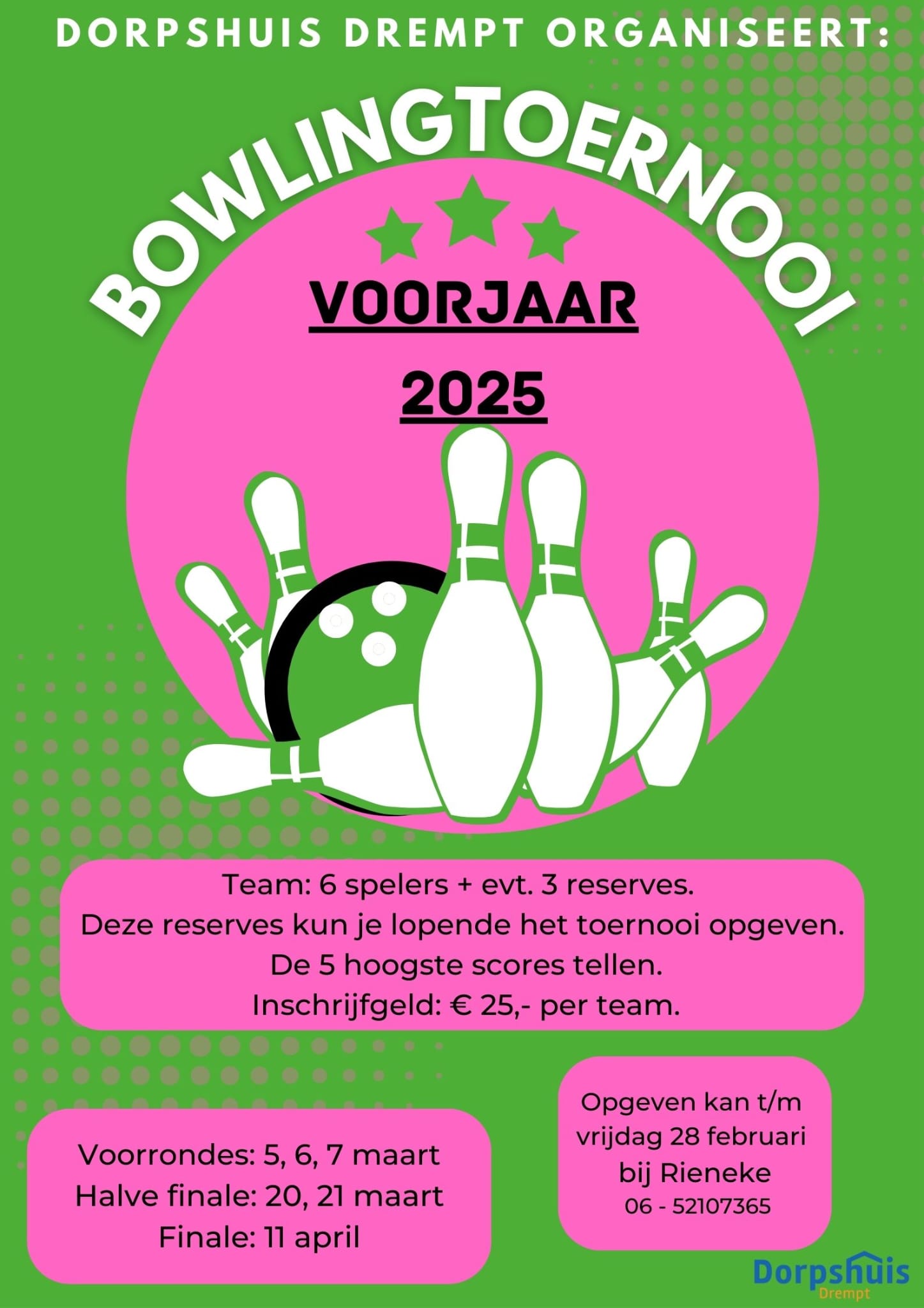 Je bekijkt nu Schrijf je team nu in voor het Voorjaar-Bowlingtoernooi