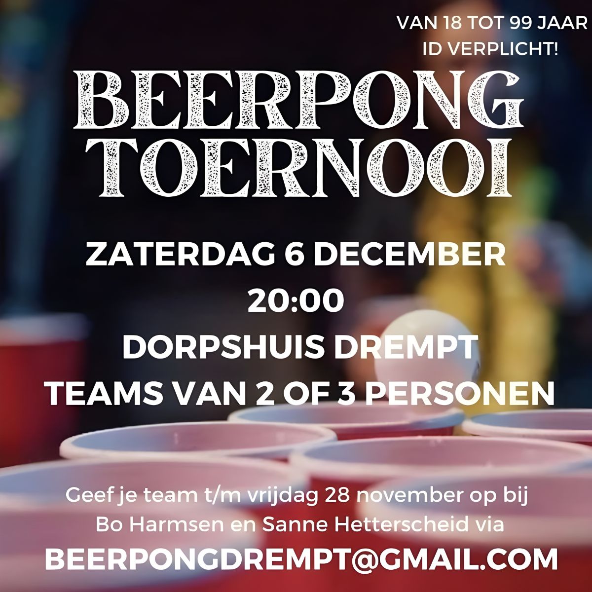 Je bekijkt nu Beerpong toernooi op 6 december